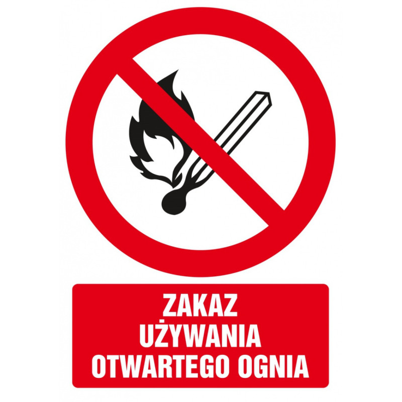 Znak TDC, Zakaz używania otwartego ognia