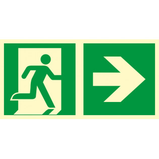 Znak TDC, Kierunek do wyjścia ewakuacyjnego – w prawo 1