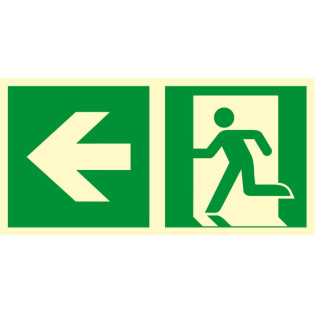 Znak TDC, Kierunek do wyjścia ewakuacyjnego – w lewo