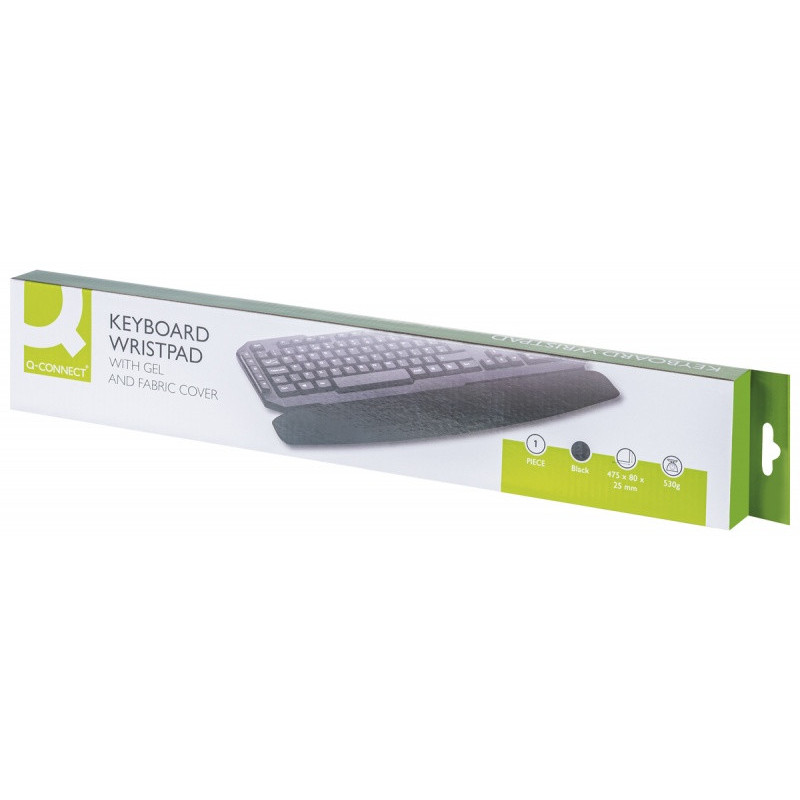 Podkładka pod nadgarstek Q-CONNECT, żelowa, ergonomiczna, czarna