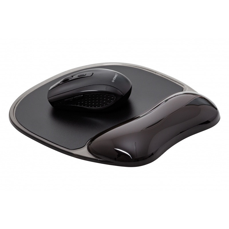 Podkładka pod mysz Q-CONNECT, żelowa, z podparciem dla nadgarstka, czarna