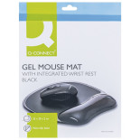 Podkładka pod mysz Q-CONNECT, żelowa, z podparciem dla nadgarstka, czarna