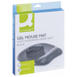 Podkładka pod mysz Q-CONNECT, żelowa, z podparciem dla nadgarstka, czarna