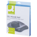 Podkładka pod mysz Q-CONNECT, żelowa, z podparciem dla nadgarstka, czarna