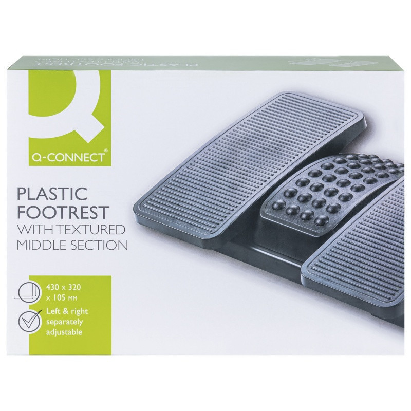 Podnóżek Q-CONNECT, 430x320mm, z oddzielnymi platformami na nogi, czarny