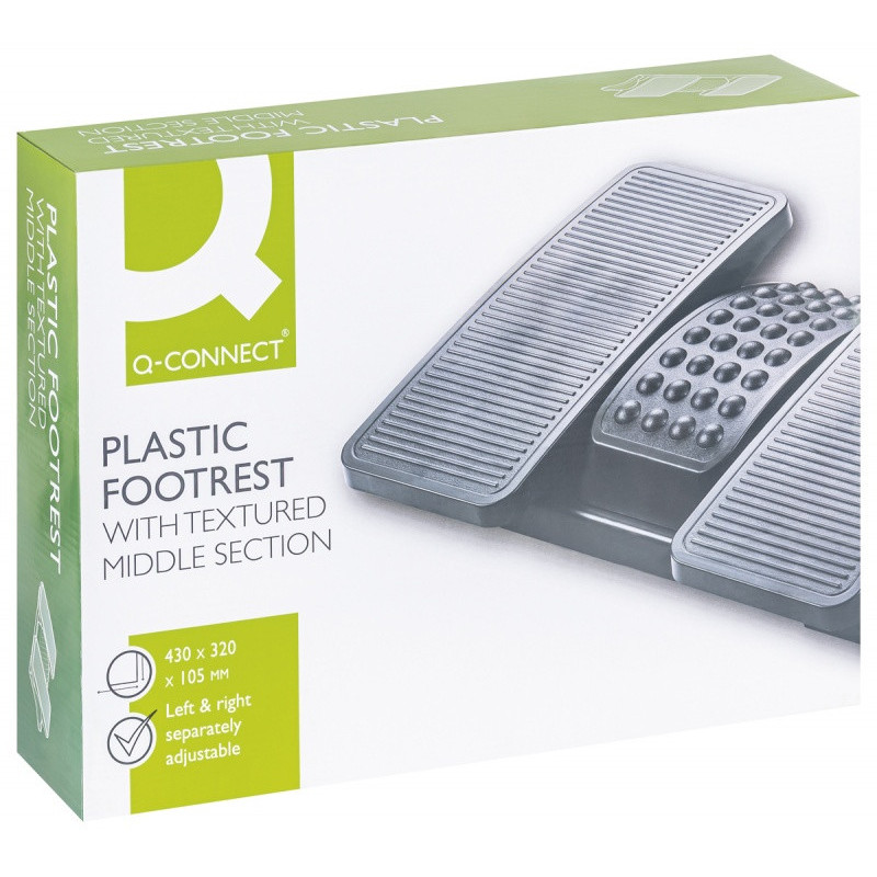 Podnóżek Q-CONNECT, 430x320mm, z oddzielnymi platformami na nogi, czarny