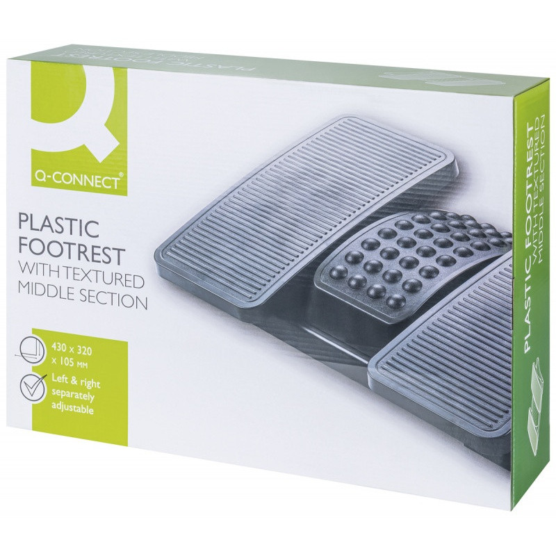 Podnóżek Q-CONNECT, 430x320mm, z oddzielnymi platformami na nogi, czarny