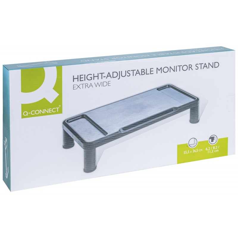 Podstawka pod monitor Q-CONNECT, 55,5x26,5cm, z regulacją wysokości, czarna