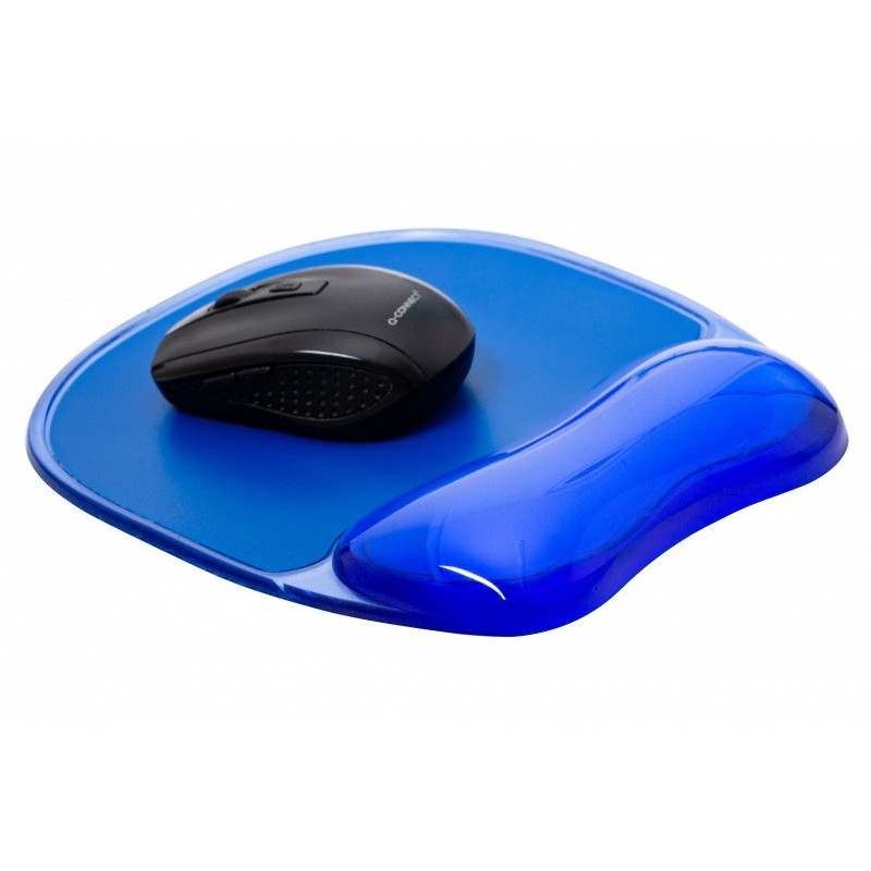 Podkładka pod mysz Q-CONNECT, żelowa, z podparciem dla nadgarstka, niebieska