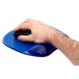 Podkładka pod mysz Q-CONNECT, żelowa, z podparciem dla nadgarstka, niebieska