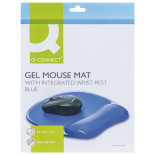 Podkładka pod mysz Q-CONNECT, żelowa, z podparciem dla nadgarstka, niebieska