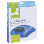 Podkładka pod mysz Q-CONNECT, żelowa, z podparciem dla nadgarstka, niebieska