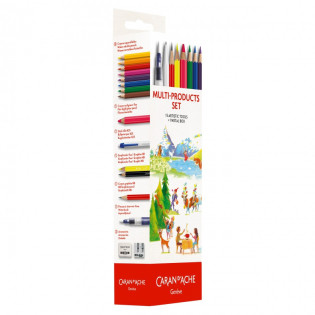 Metalowy piórnik z wyposażeniem BTS CARAN D'ACHE, 16 elementów