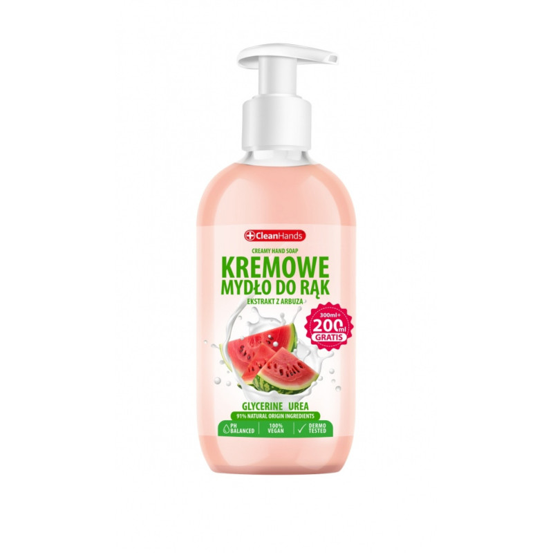 Kremowe mydło w płynie CLEAN HANDS, arbuz 300 ml
