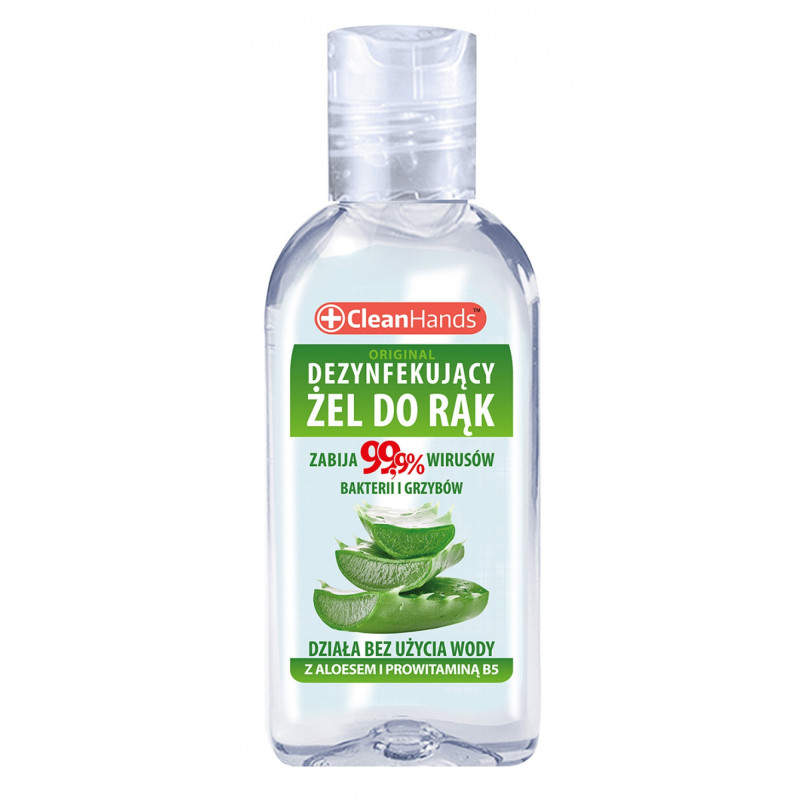 Antybakteryjny żel do rąk CLEAN HANDS, z aloesem i prowitaminą B5, 50 ml