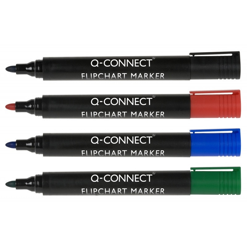 Marker do flipchartów Q-CONNECT, okrągły, 4 szt., mix kolorów