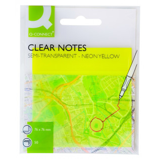 Bloczek samoprzylepny Q-CONNECT, półprzezroczysty, 76x76mm, 50k., żółty