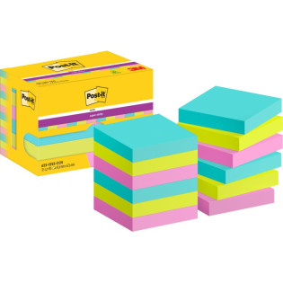 Karteczki samoprzylepne POST-IT® Super Sticky Notes, 47,6x47,6mm, 12x90 kart., paleta Cosmic