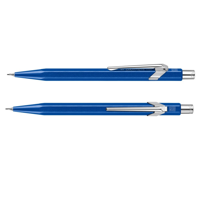 Ołówek automatyczny CARAN D'ACHE 844, 0,7mm, Metal-X, niebieski
