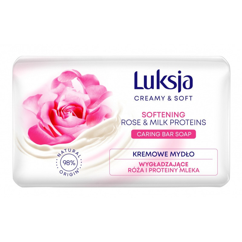 Kremowe mydło w kostce LUKSJA, róża, 90g