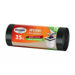 Worki na śmieci GROSIK, LDPE, 35l, 15 szt., czarne