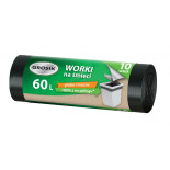 Worki na śmieci GROSIK, LDPE, 60l, 10 szt., czarne