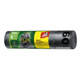Worki na śmieci JAN NIEZBĘDNY, magnum flex, LDPE, 60l, 10 szt., czarne
