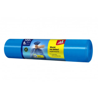 Worki na śmieci JAN NIEZBĘDNY, LDPE, 120l, 25 szt., niebieskie