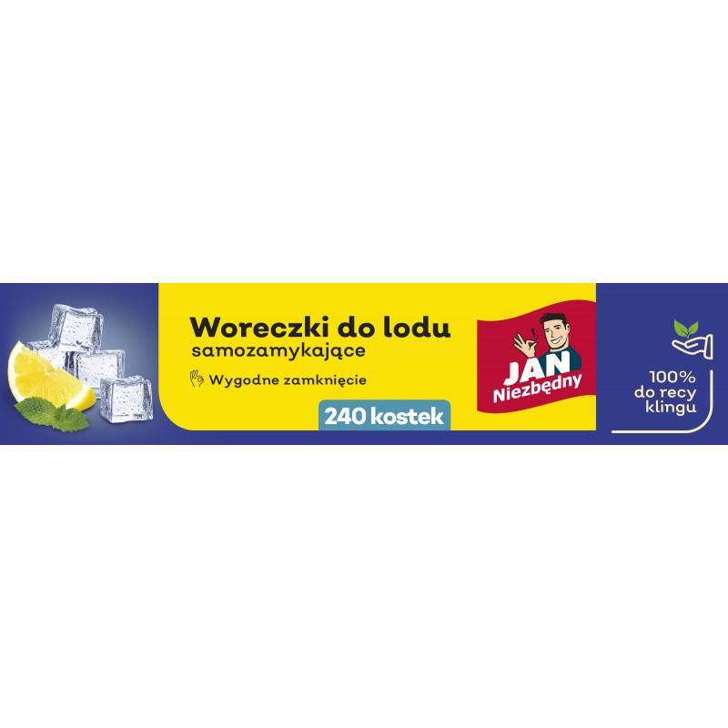 Woreczki do lodu JAN NIEZBĘDNY, pudełko 240 szt.