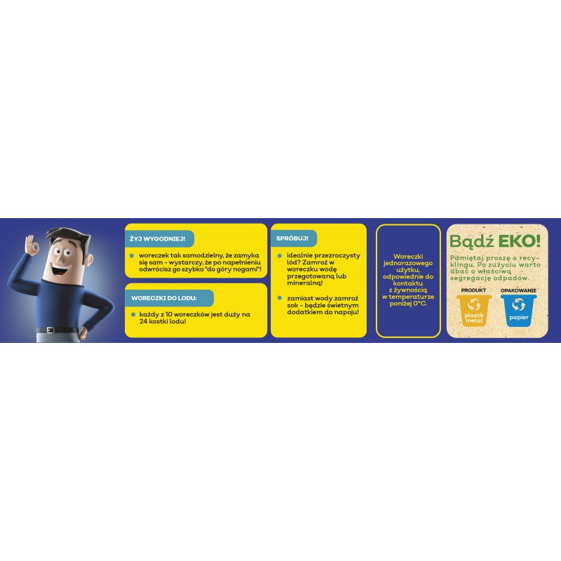 Woreczki do lodu JAN NIEZBĘDNY, pudełko 240 szt.