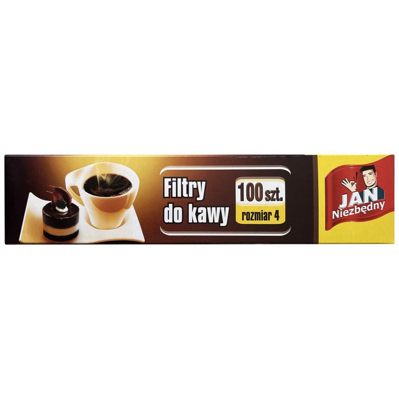 Filtry do kawy JAN NIEZBĘDNY, rozmiar 4, 100 szt.