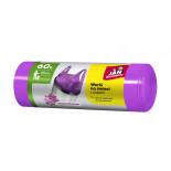 Worki na śmieci JAN NIEZBĘDNY, HDPE, t-shirt, 60l, 20szt., fioletowe