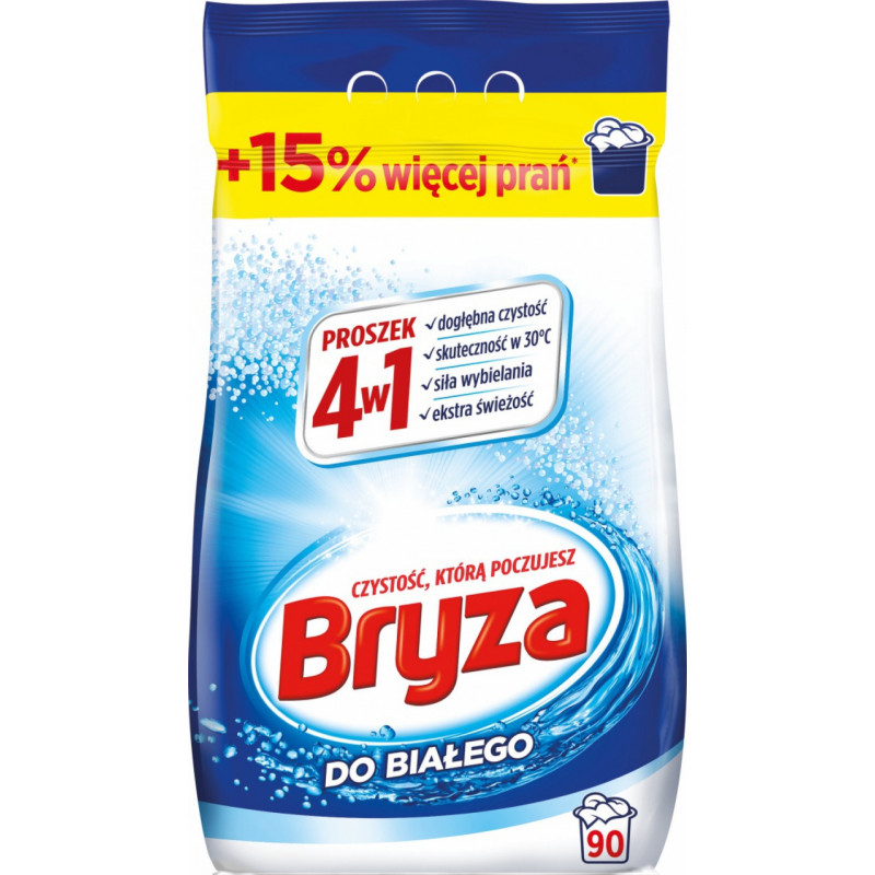 Proszek do prania BRYZA, 4w1 biały 5,85 kg, 90 prań