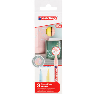 Marker olejowy błyszczący e-751 EDDING, 1-2mm, 3 szt., mix kolorów pastelowych