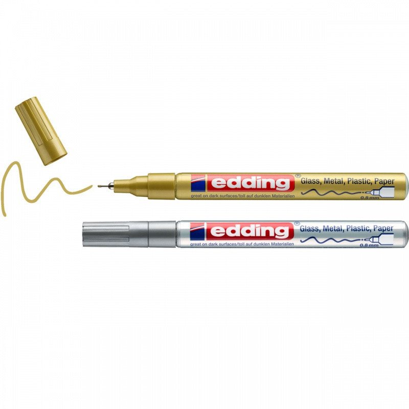 Marker olejowy połyskujący e-780 EDDING, 0,8mm, 2 szt., blister, mix kolorów