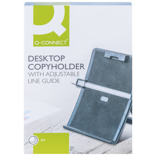 Uchwyt na dokumenty Q-CONNECT A4, z linijką, regulowana prowadnica