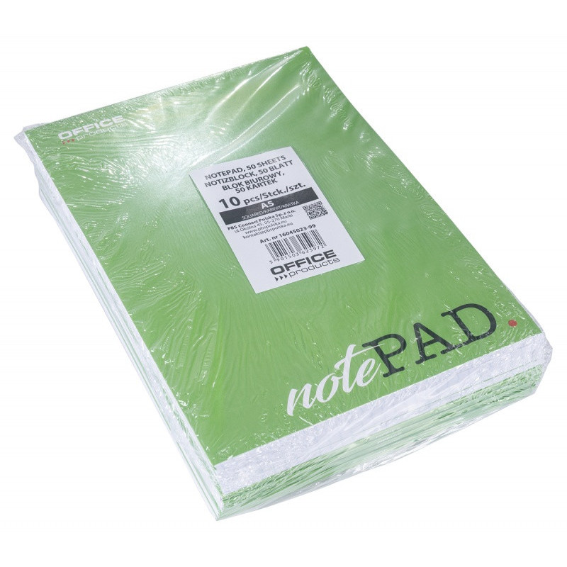 Blok biurowy OFFICE PRODUCTS, A5, w kratkę, 50 kart., 60gsm