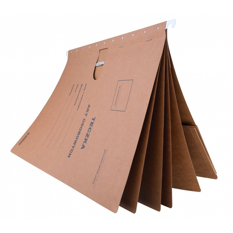 Teczka zawieszkowa DONAU na akta osobowe, wersja od 2023r., karton, A4, 230gsm, brązowa