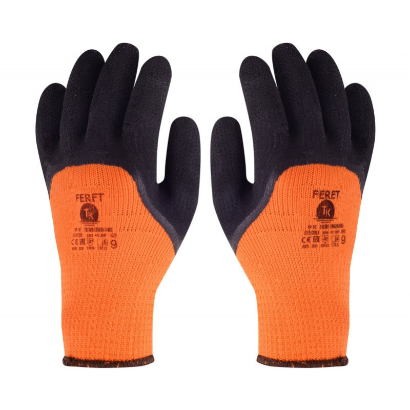 Rękawice TK FERET, ocieplane, rozm. 10, pomarańczowe