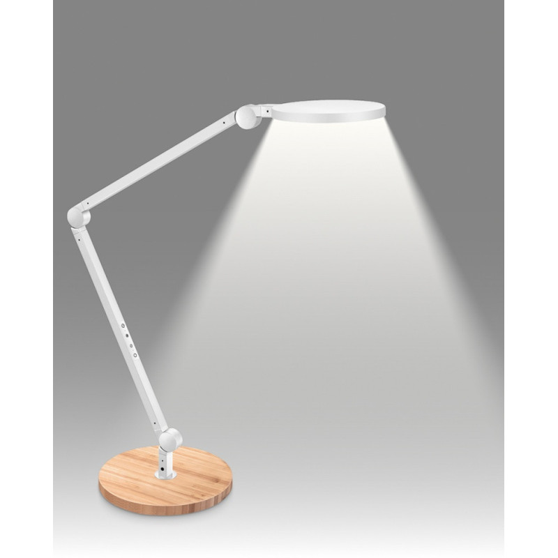 Lampka na biurko CEP CLED-0350, Giant, biały z el. drewna