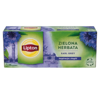 Herbata LIPTON zielona, Earl Grey, 25 torebek