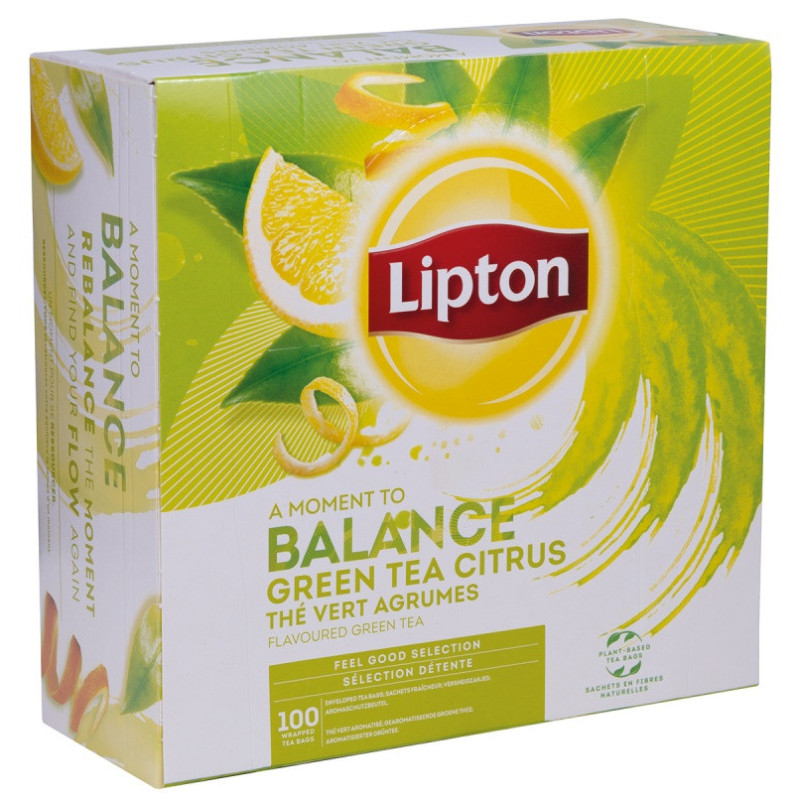 Herbata LIPTON Feel Good Selection, Balance, zielona, cytrusowa, 100 kopert