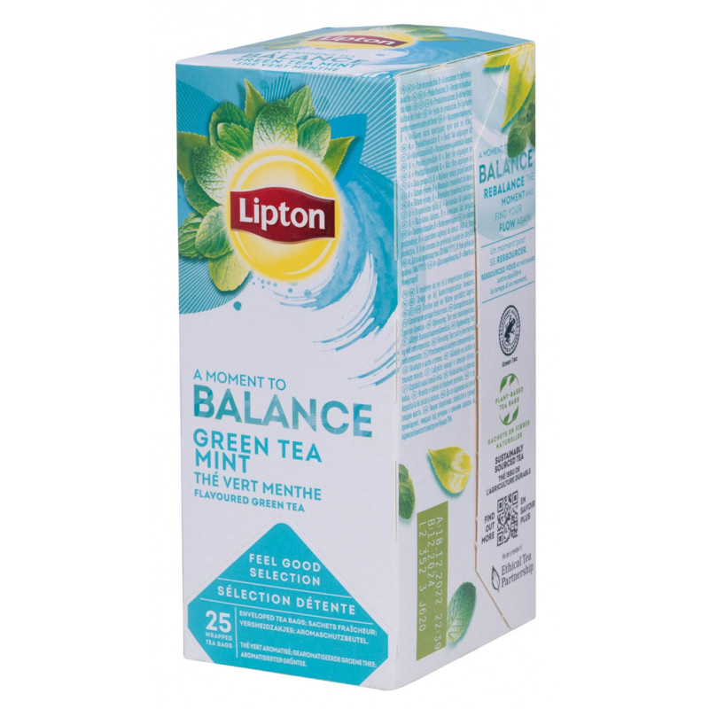 Herbata LIPTON Feel Good Selection, Balance, zielona, miętowa, 25 kopert