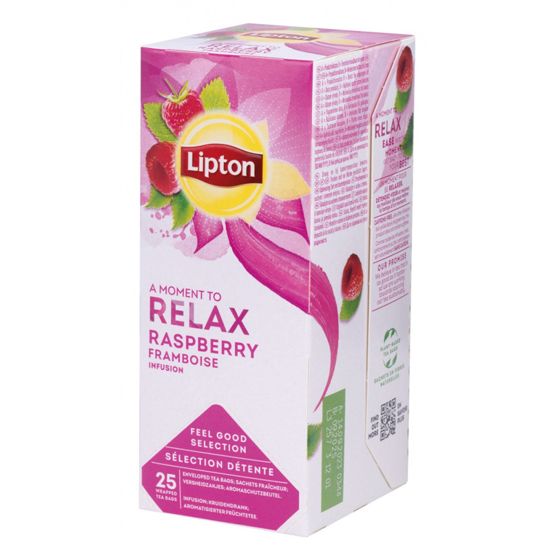 Herbata LIPTON Feel Good Selection, Relax, malina, 25 kopert