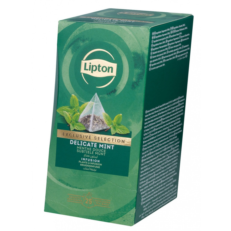 Herbata LIPTON Exclusive Selection, piramidki, delikatna mięta, 25 kopert