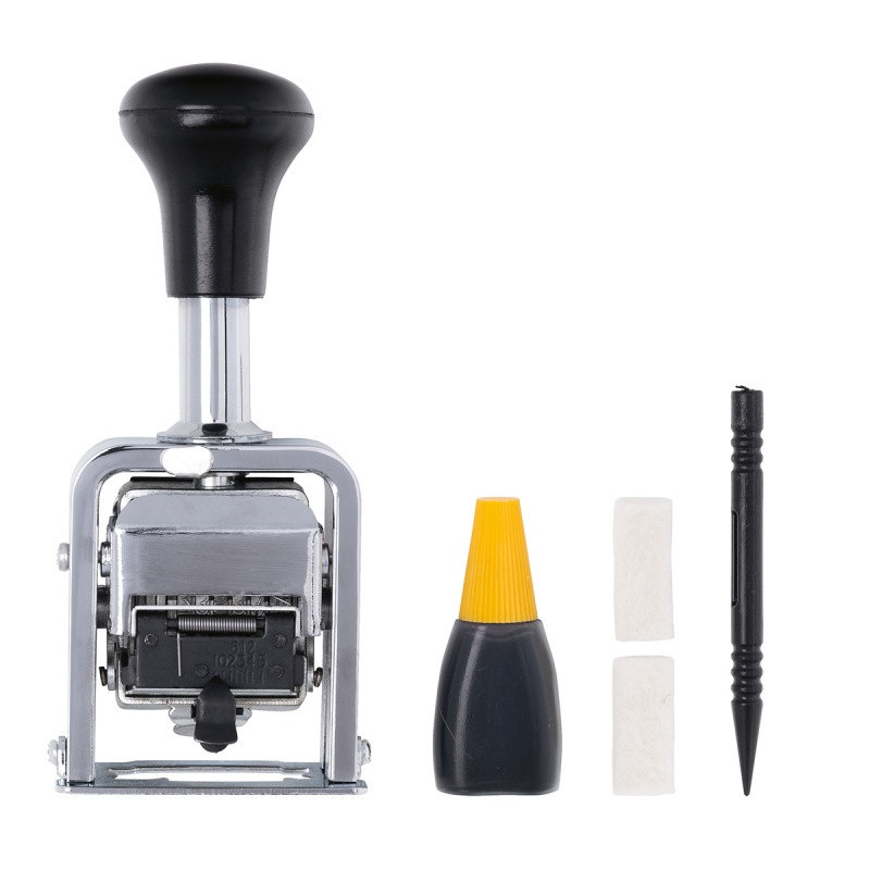 Numerator automatyczny OFFICE PRODUCTS, 6 cyfr, wys. liczb 4,5mm, srebrny