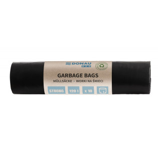 Worki na śmieci DONAU ECO, mocne (LDPE), 120l, 10 szt., czarne