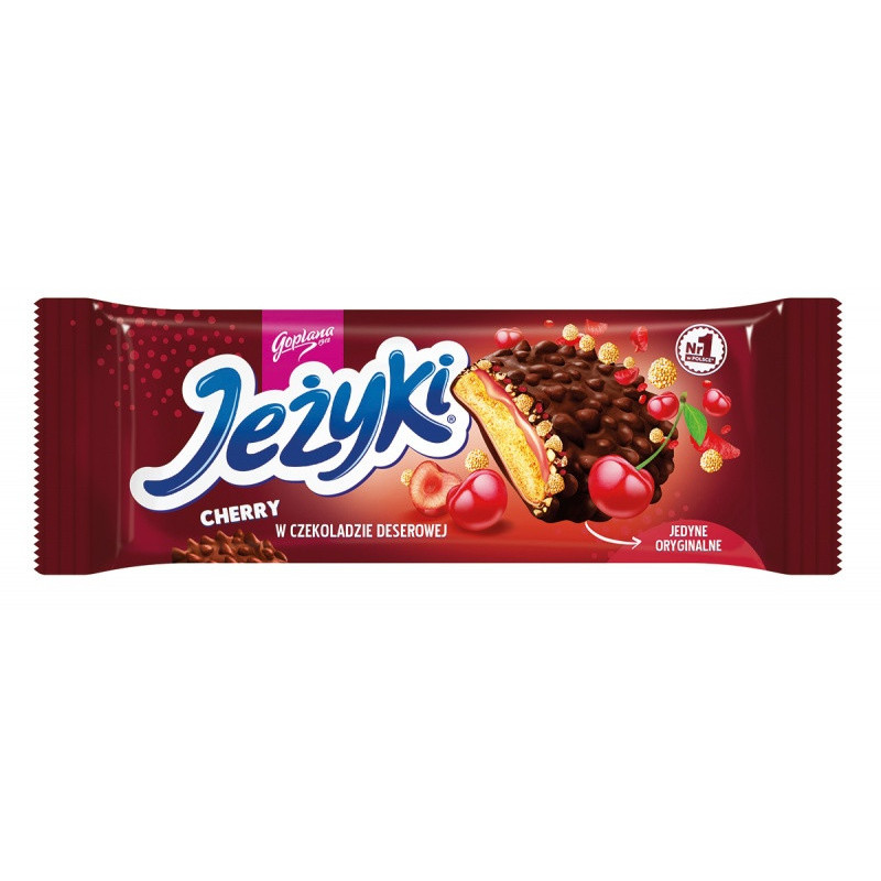 Ciastka JEŻYKI GOPLANA, 140g, dark cherry