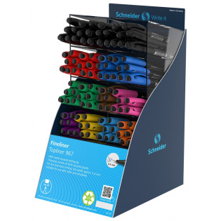 Display cienkopisów SCHNEIDER Topliner 967, 100 szt., mix kolorów