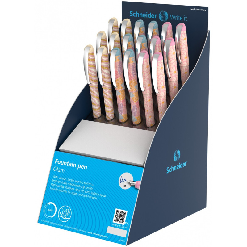Display piór wiecznych SCHNEIDER Glam, M, 18 szt., mix kolorów